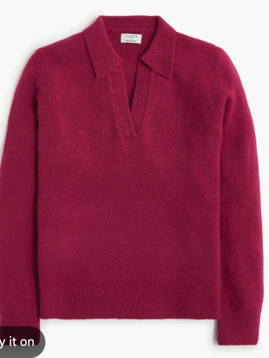 J. Crew Sweaters - J. CREW WOMENS EXTRA SOFT V NECK POLO SWEATER RED BERRY XL CE966